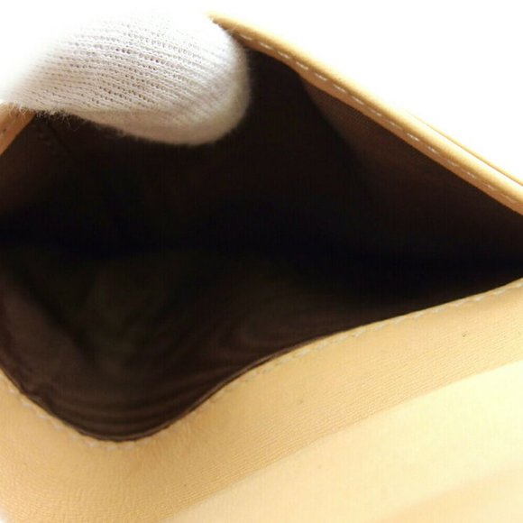 Authentic FENDI W Hook Wallet Zucchino Beige Pink Canvas ~ Leather Auth USED - Picture 9 of 10